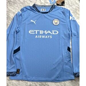Puma Manchester City 24/25 Home Long Sleeve Men Large Blue Jersey 775076-0